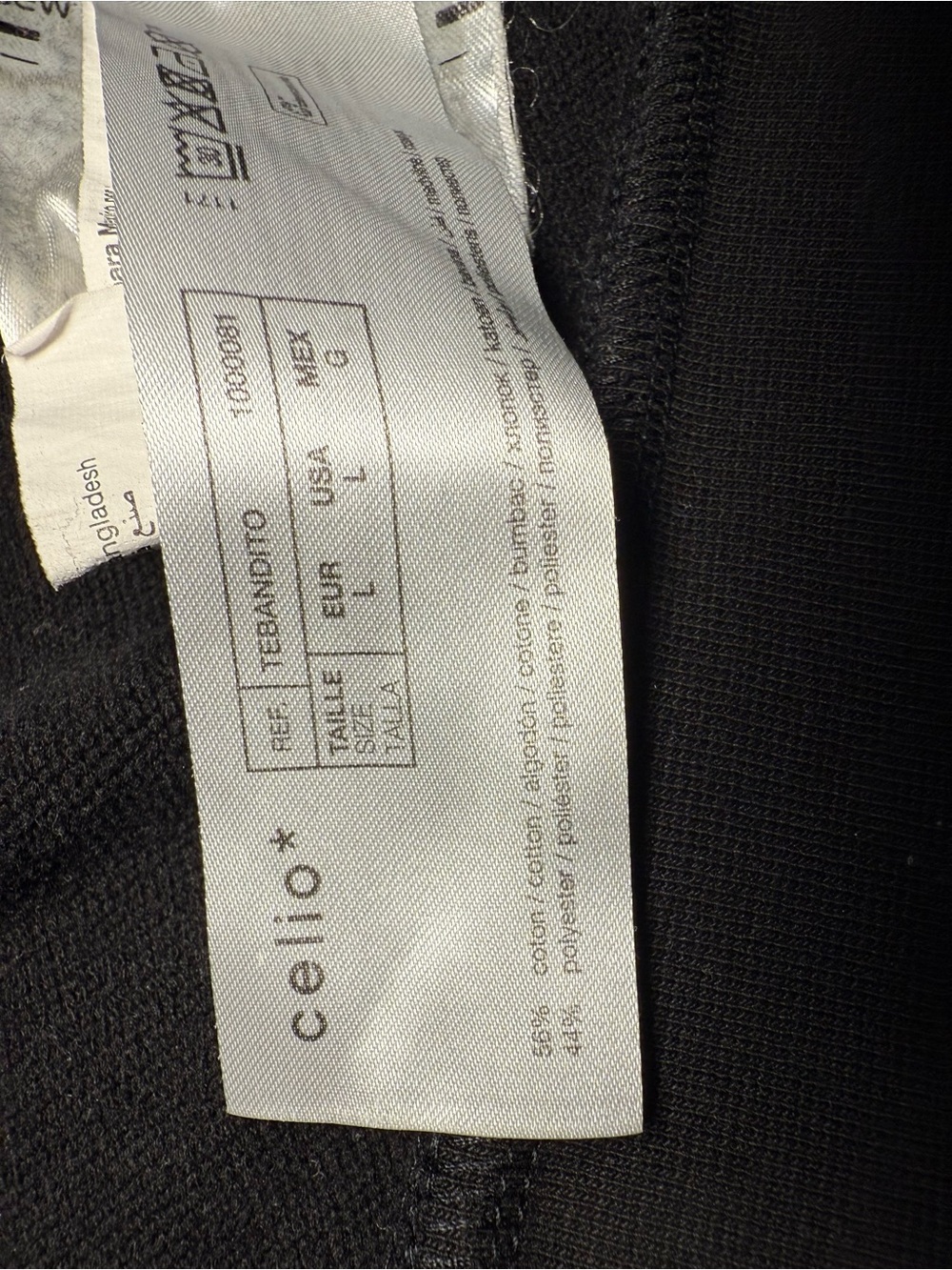 Celio* Black Crewneck Sweater with Blue, Orange and White Chest Stripes - Picture 14 of 15